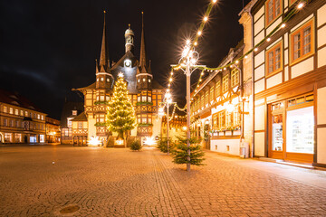 Historisches Rathaus Wernigerode zur Weihnachtszeit