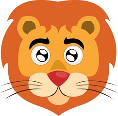 Vector illustration of a lion's face emoticon