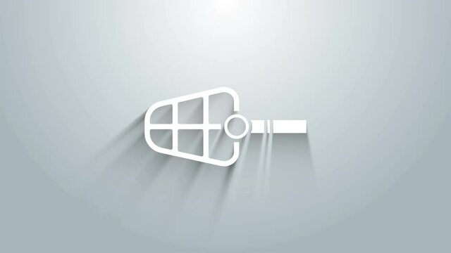 White Dog muzzle icon isolated on grey background. 4K Video motion graphic animation