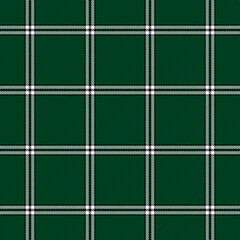Christmas and new year tartan plaid. Scottish pattern in white, black and green cage. Scottish cage. Traditional Scottish checkered background. Seamless fabric texture. Vector illustration