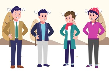 4 men and women under the autumn sky