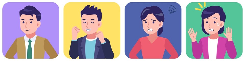 4 people in bright colors