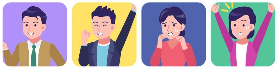 4 people in bright colors