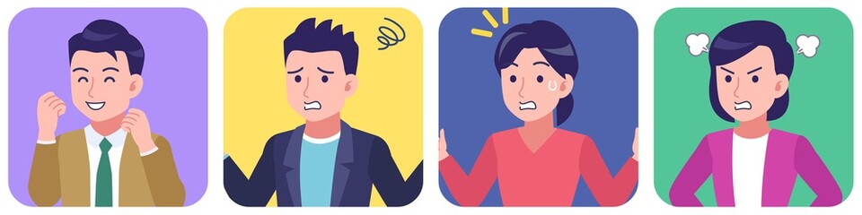 4 people in bright colors