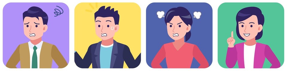 4 people in bright colors