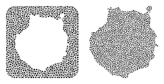 Map of Gran Canaria collage designed with spheric dots and cut out shape. Vector map of Gran Canaria mosaic of spheric dots in variable sizes and silver shades. Created for abstract agitprop.