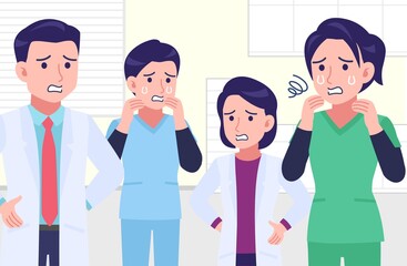 Fototapeta premium Young and healthy healthcare professionals with background