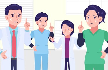 Young and healthy healthcare professionals with background