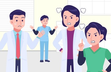 Fototapeta premium Young and healthy healthcare professionals with background