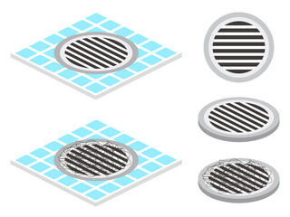 排水口のイラスト素材セット_ベクター