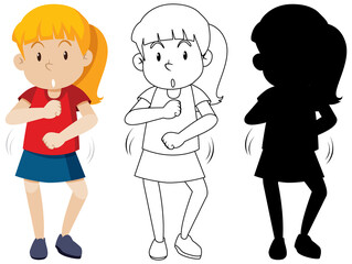 Watch me nae nae dance in colour and outline and silhouette