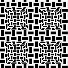 black and white symmetrical patterns.