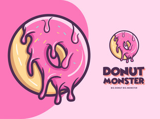 Donuts shop logo. Cafe or bakery emblem