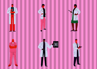 illustration of a person with a background health care  banner seamless wallpaper and  presentation