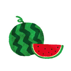 水彩風  スイカのイラスト素材