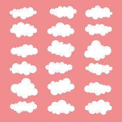 Set of cartoon clouds. Vector illustration.