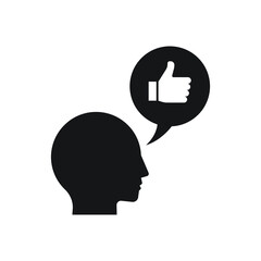 Dialog with sign bravo, chat icon, isolated on white background