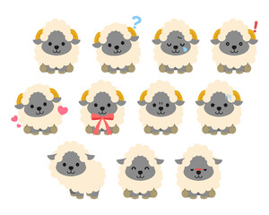 Fototapeta premium 羊イラスト素材 : Sheep illustration material