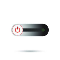 On Off Push style power buttons, The Off buttons are enclosed in red, The On buttons are enclosed in green with white background.