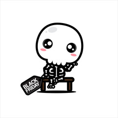 black friday celebration cute character vector design