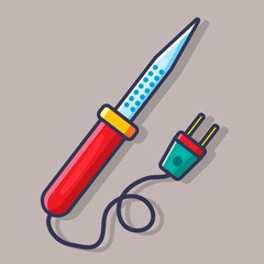 electronic solder iron isolated vector illustration in flat style
