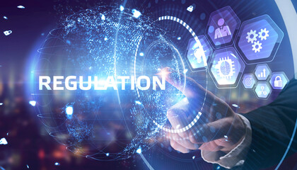 Business, Technology, Internet and network concept. Regulation Compliance Rules Law Standard.