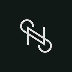 S N logo design initial vector template