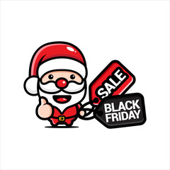 black friday celebration cute character vector design