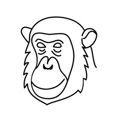 Animal chimpanzee icon design. Vector, clip art, illustration, line icon design style.