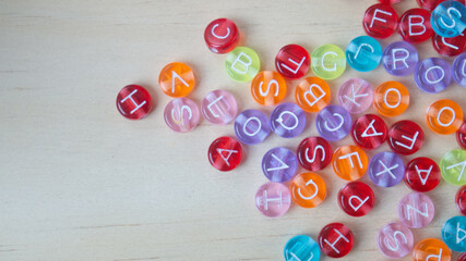 The alphabet bead multi color for background content