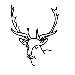 Animal deer icon design. Vector, clip art, illustration, line icon design style.