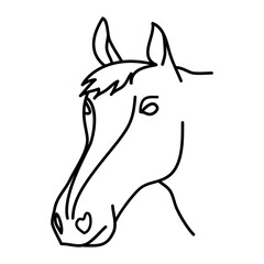 Animal horse icon design. Vector, clip art, illustration, line icon design style.