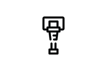 Basketball Outline Icon - Hoop