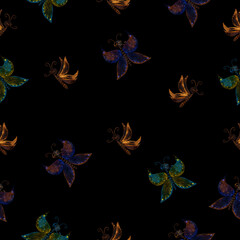 Obraz na płótnie Canvas Watercolor pattern with butterflies . Perfect for fabric and Wallpaper.