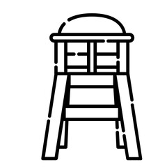 Baby chair, Icon design, Vector, Clip art, Illustration, Line icon style.