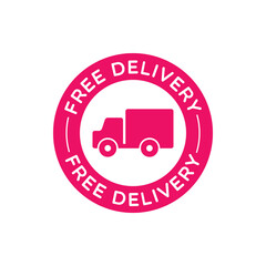 Vector Round Free Delivery Label