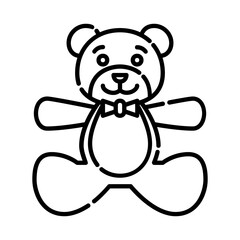 Baby teddy bear, Icon design, Vector, Clip art, Illustration, Line icon design Style.