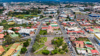 Fototapeta na wymiar Beautiful aerial view of Zapote in San Jose Costa Rica 