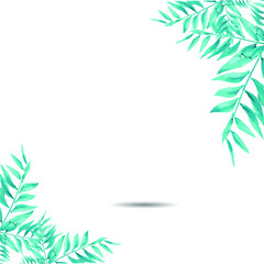 Watercolor Green Branch Bacgkround. vector EPS 10