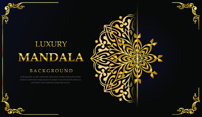 Luxury mandala background with golden arabesque pattern arabic islamic east style.decorative mandala for print, poster, cover, brochure, flyer, banner.