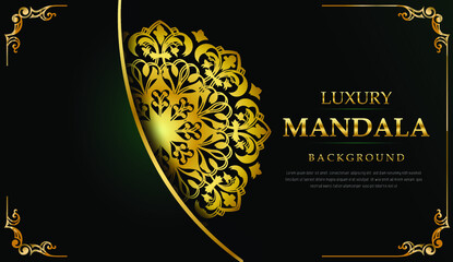 Luxury mandala background with golden arabesque pattern arabic islamic east style.decorative mandala for print, poster, cover, brochure, flyer, banner.