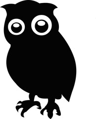 Vector illustration of the silhouette of an owl