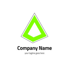 green triangle A letter logo