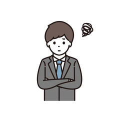 腕組みをするビジネスマン