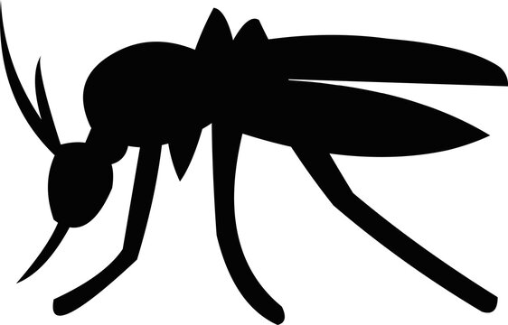 Vector emoticon illustration of a mosquito silhouette