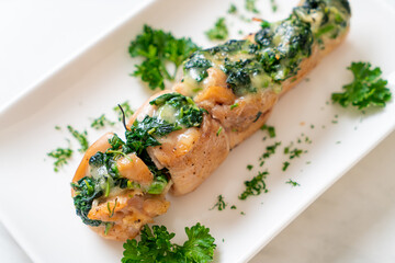 Chicken breasts stuffed with spinach and cheese