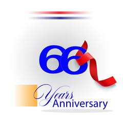 66 Year Anniversary celebration Vector Template Design Illustration