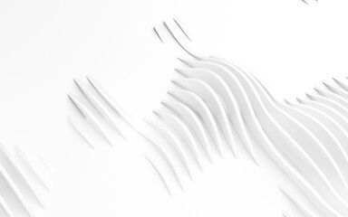 Abstract Curved Shapes. White Circular Background.