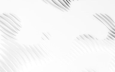 Abstract Curved Shapes. White Circular Background.