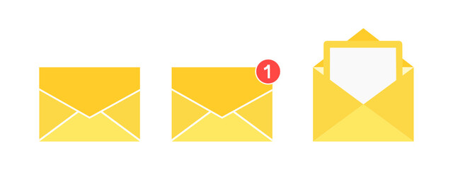 set of Email icon isolate on white background.